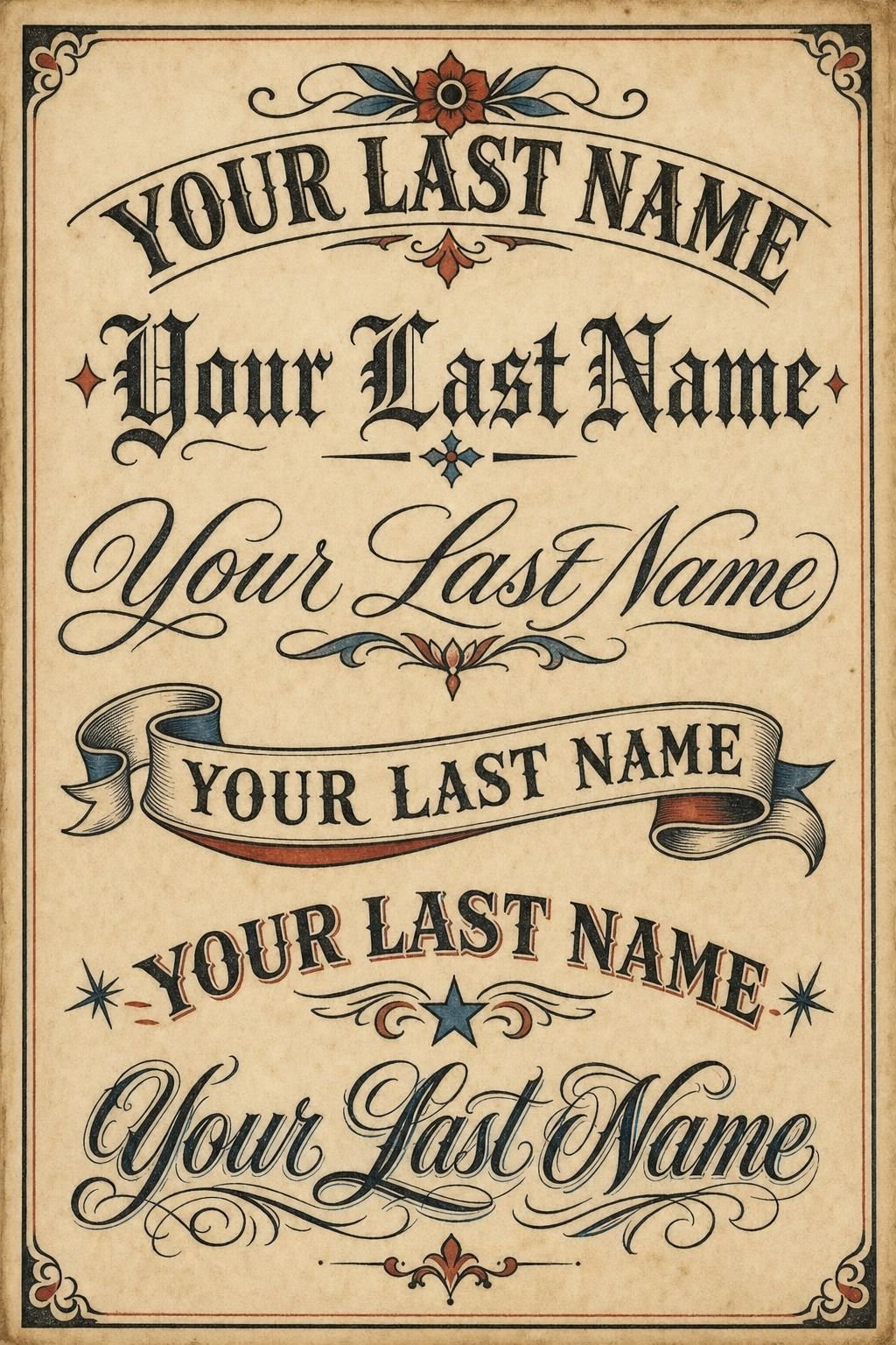 Place Your Last Name Across Your Collarbone