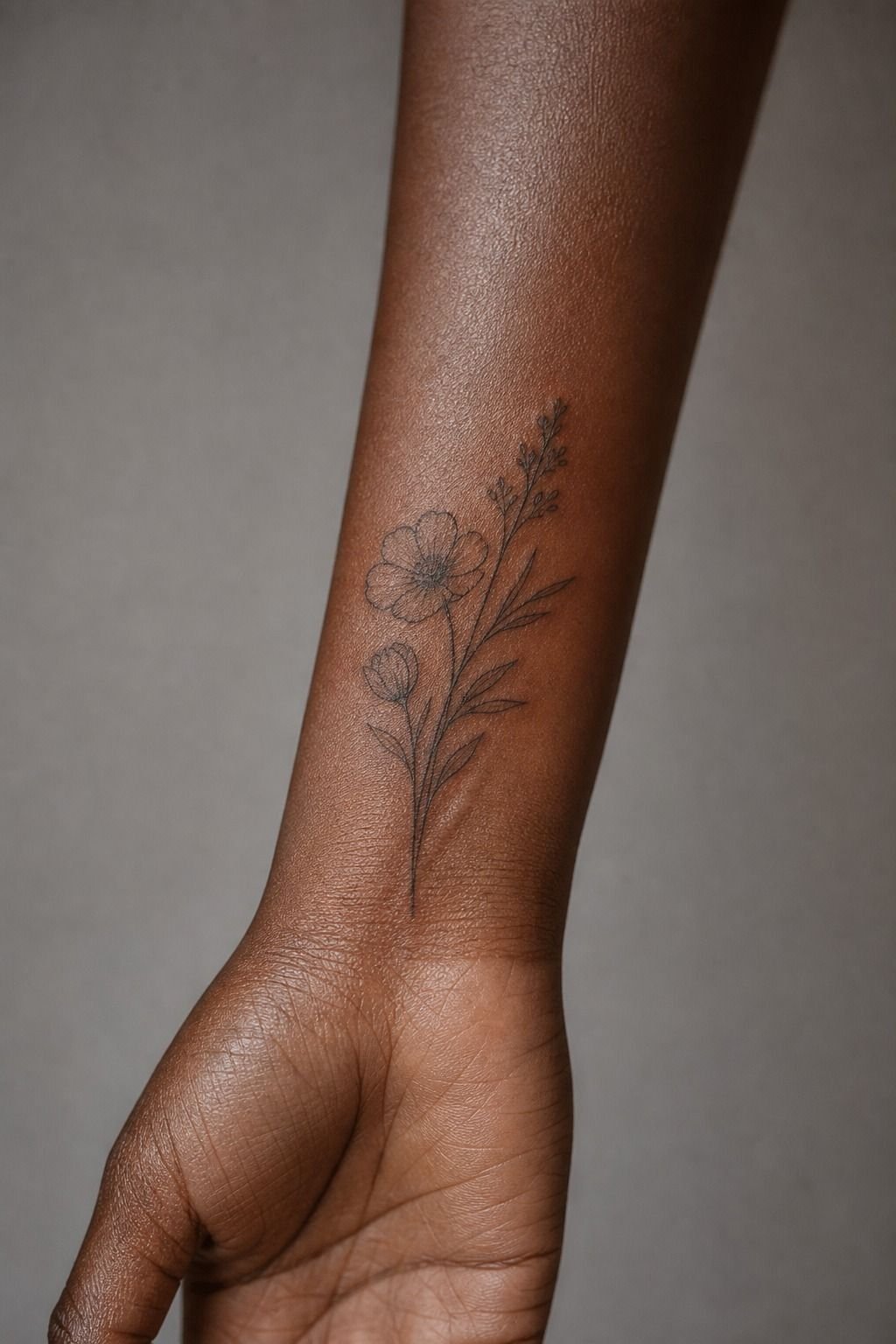 Birth Flower Front Wrist Tattoo Placement