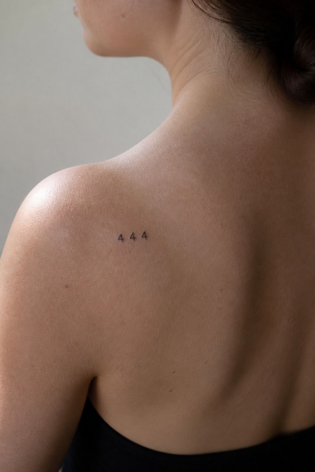 Minimalist Angel Number Shin Tattoo