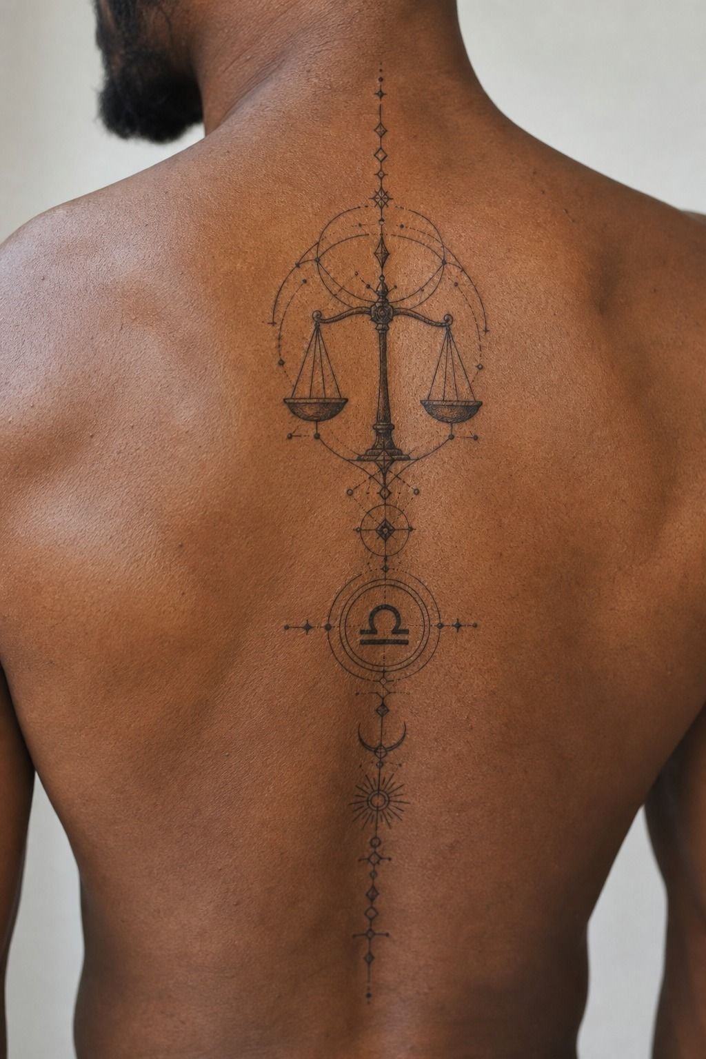 Libra Tattoo Cover-Up Design for Men