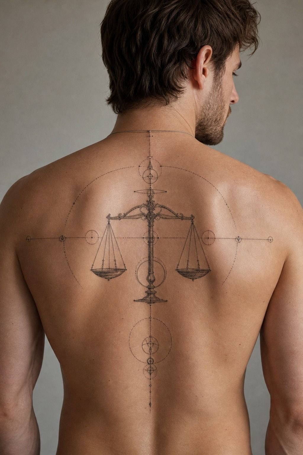 Libra Tattoo for Men with Meaningful Coordinates