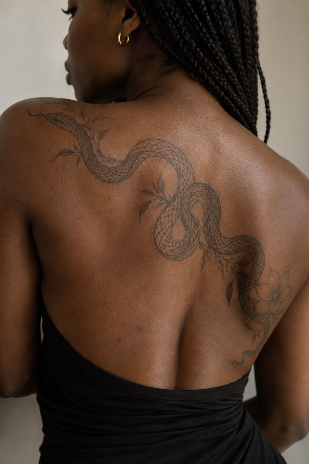 Fierce Snake Wrapping the Back Ankle