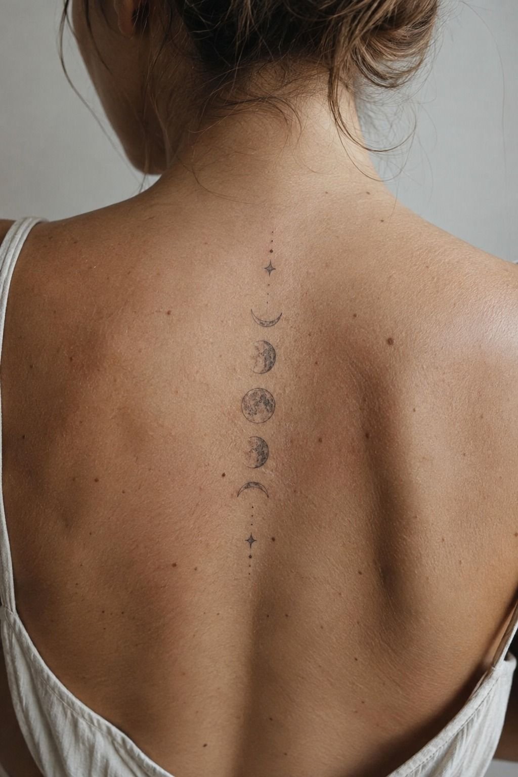 Symbolic Moon Phase Back Ankle Ink