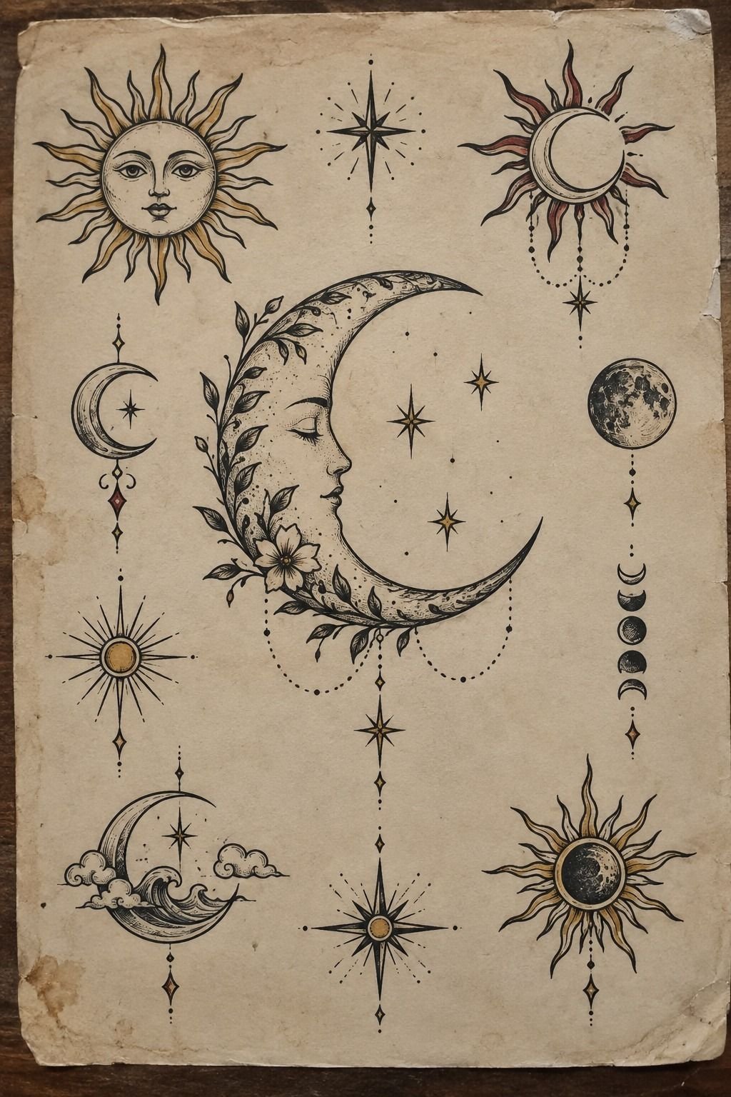 Moon and Sun Back Tattoos: Light Against Shadow
