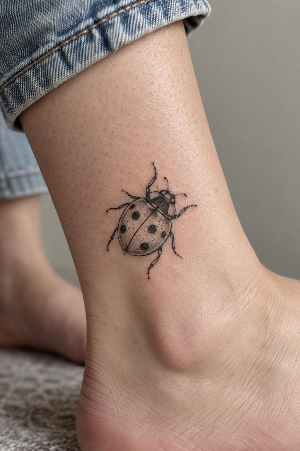 Why Choose a Playful Ladybug Tattoo on the Ankle?