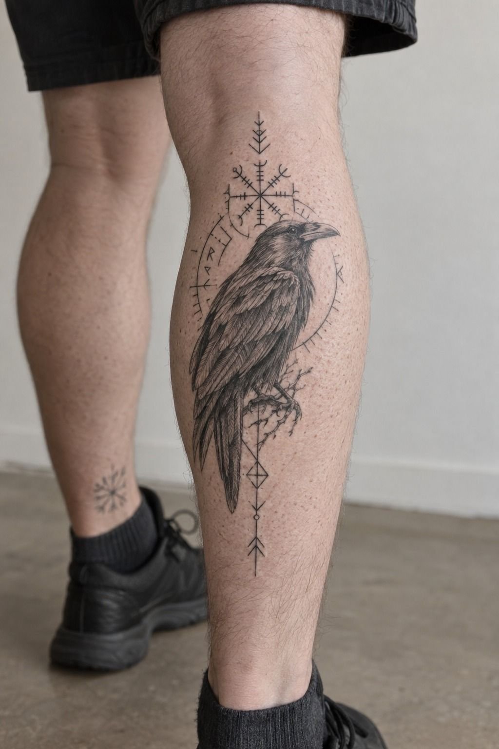 J’ai choisi un Nordic Raven Tattoo symbolique