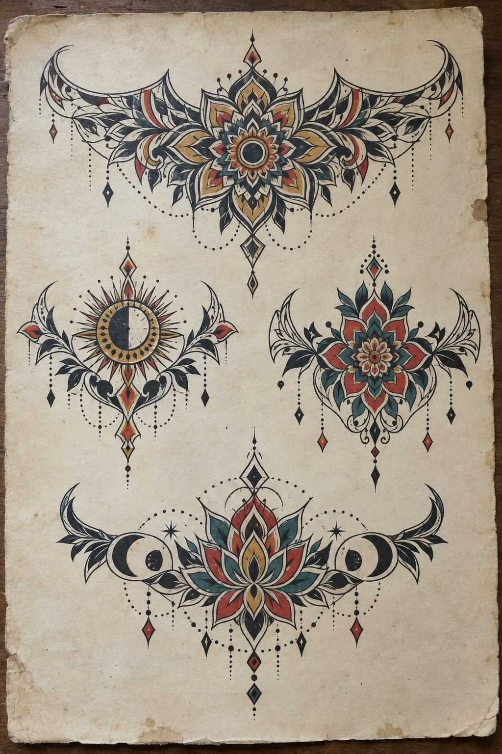 Modern Mandala Art Chest Piece