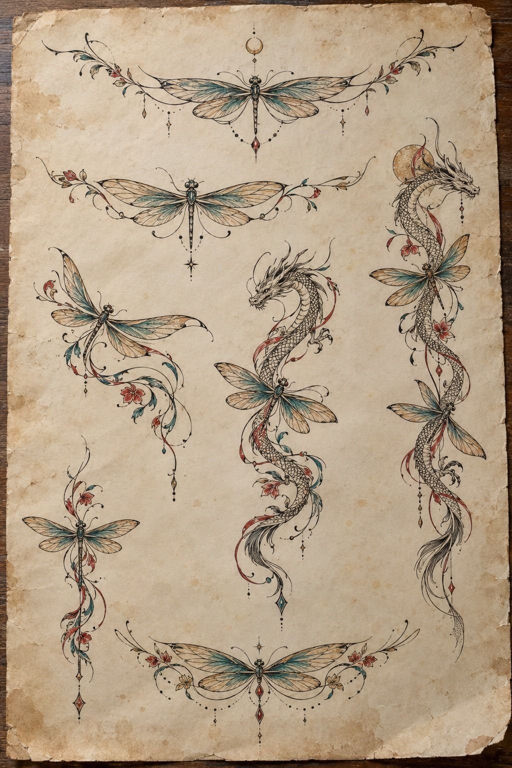 Plan a Flowing Dragonfly Along Your Collarbone