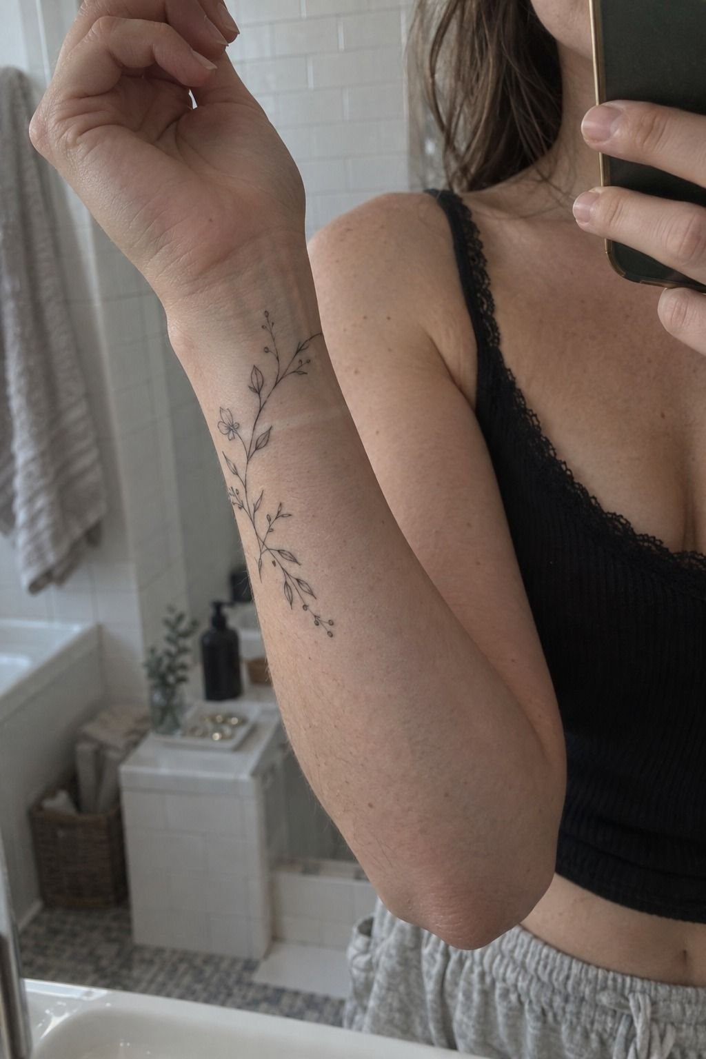 I Chose a Dainty Botanical Wrist Design