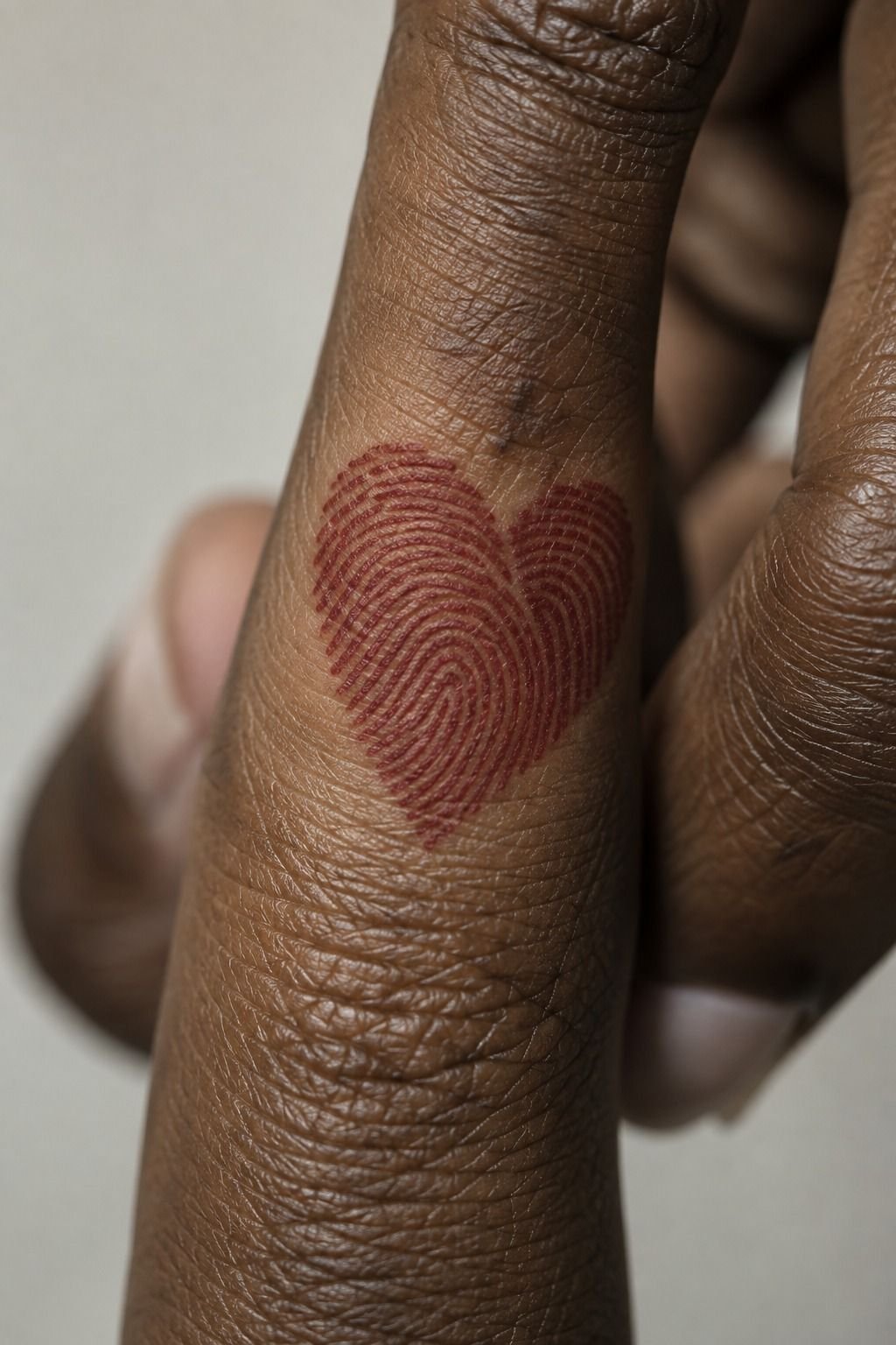 Choose Red Ink For A Fingerprint Heart: Red Ink With Restraint