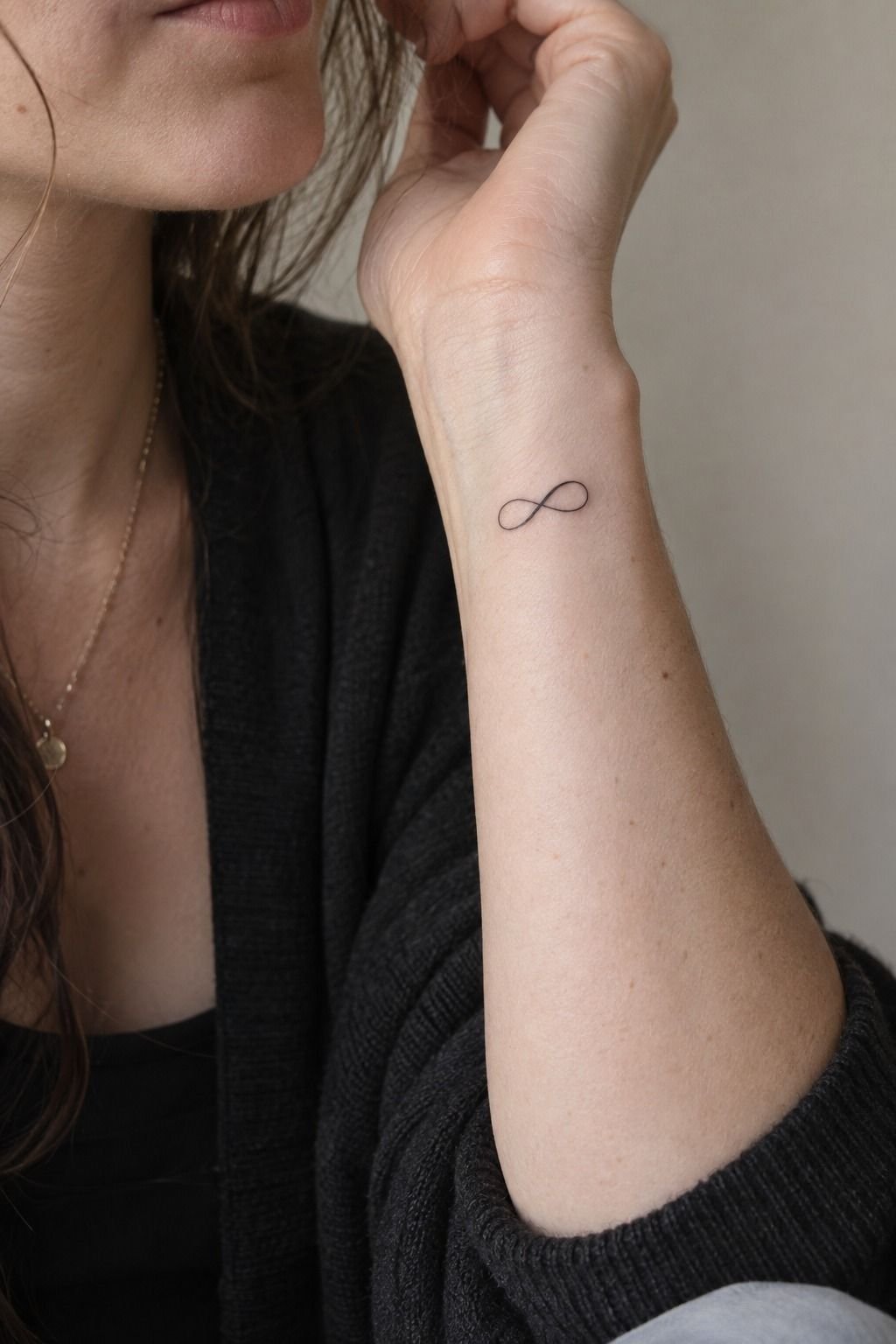 Fine Line Infinity Tattoos on Inner Wrists