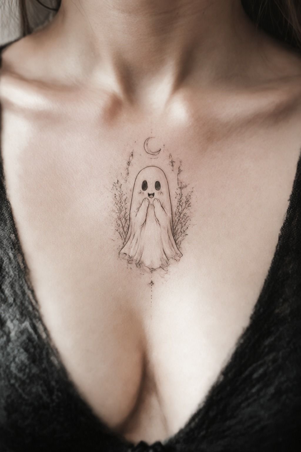 Playful Ghost Tattoos with Personalized Expressions