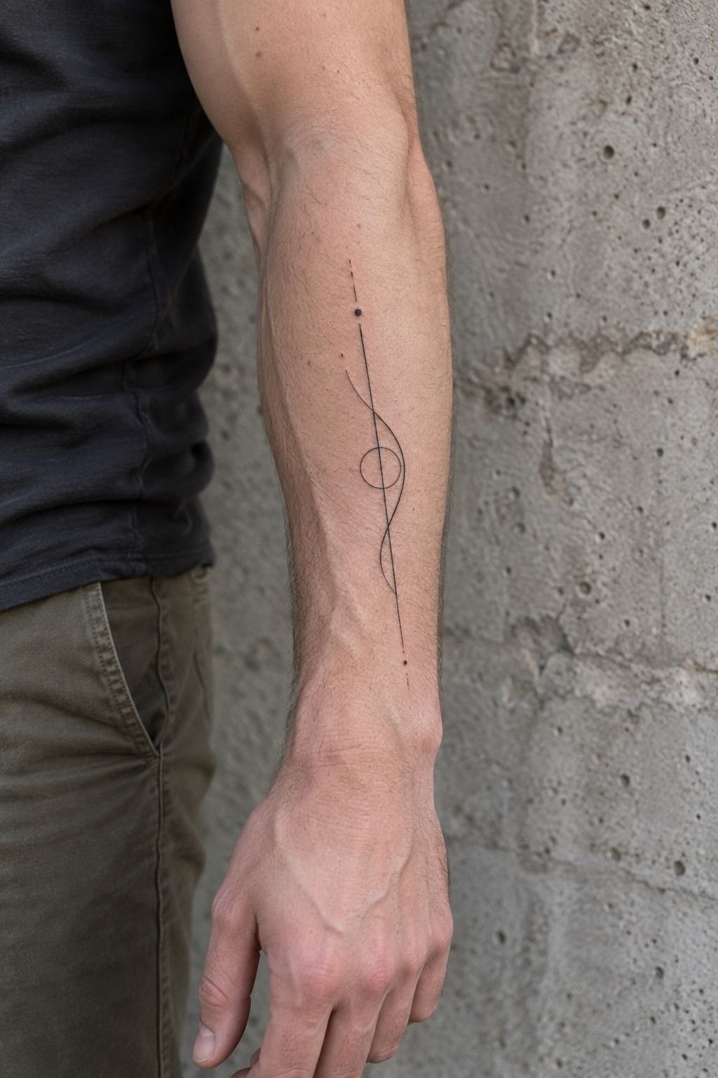 Minimalist Black Line Forearm Tattoos