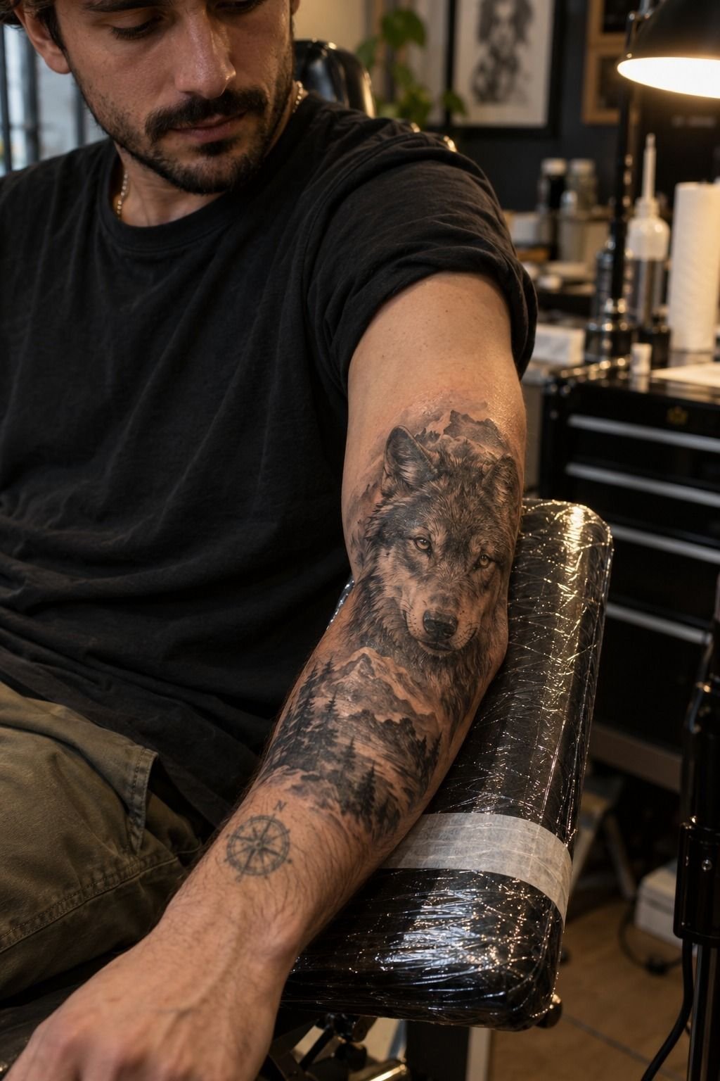 Realistic Animal Portraits on Male Forearms