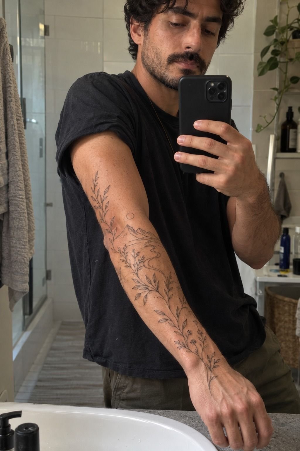 Nature-Inspired Forearm Tattoos With Shading