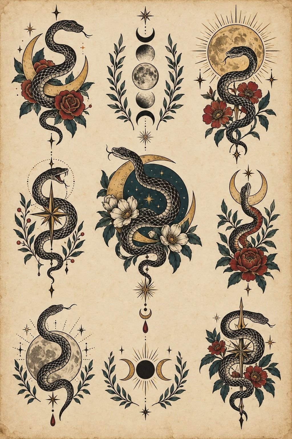 I Chose An Intricate Snake And Moon