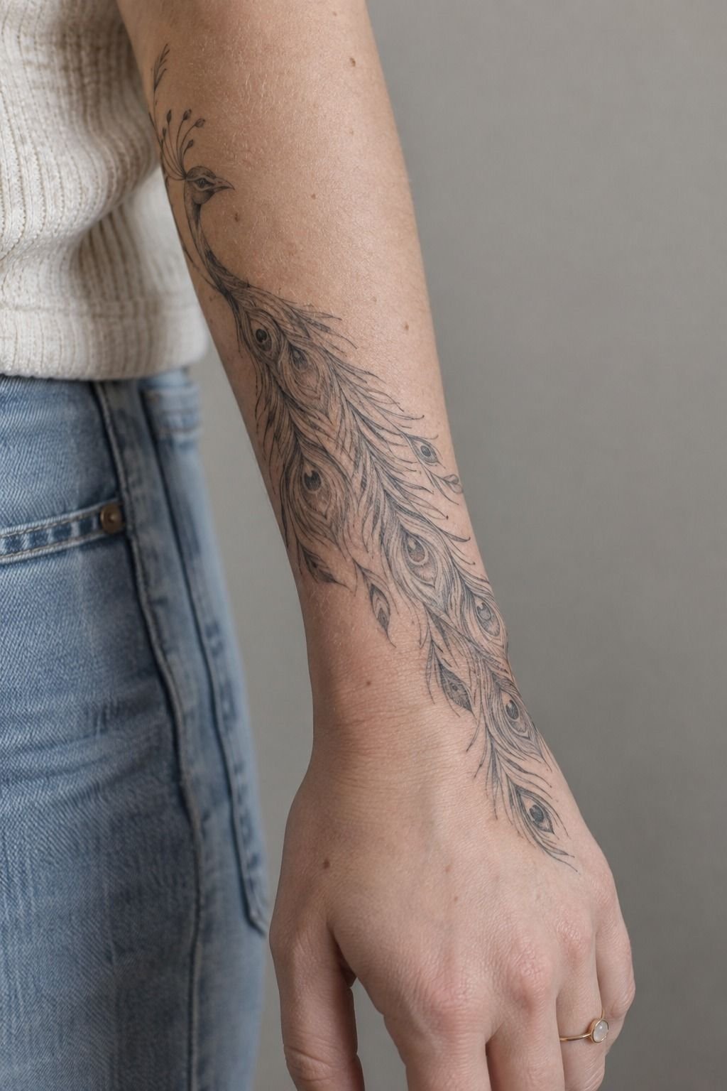 Emphasize The Peacock Tattoo Tail Eyes