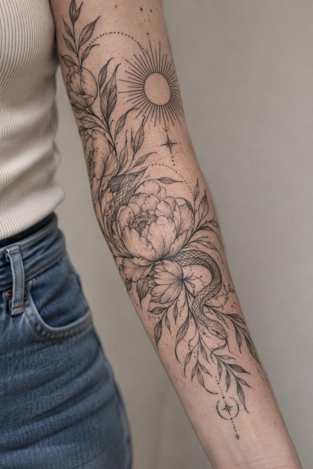 I Planned a Graceful Half Sleeve Stencil