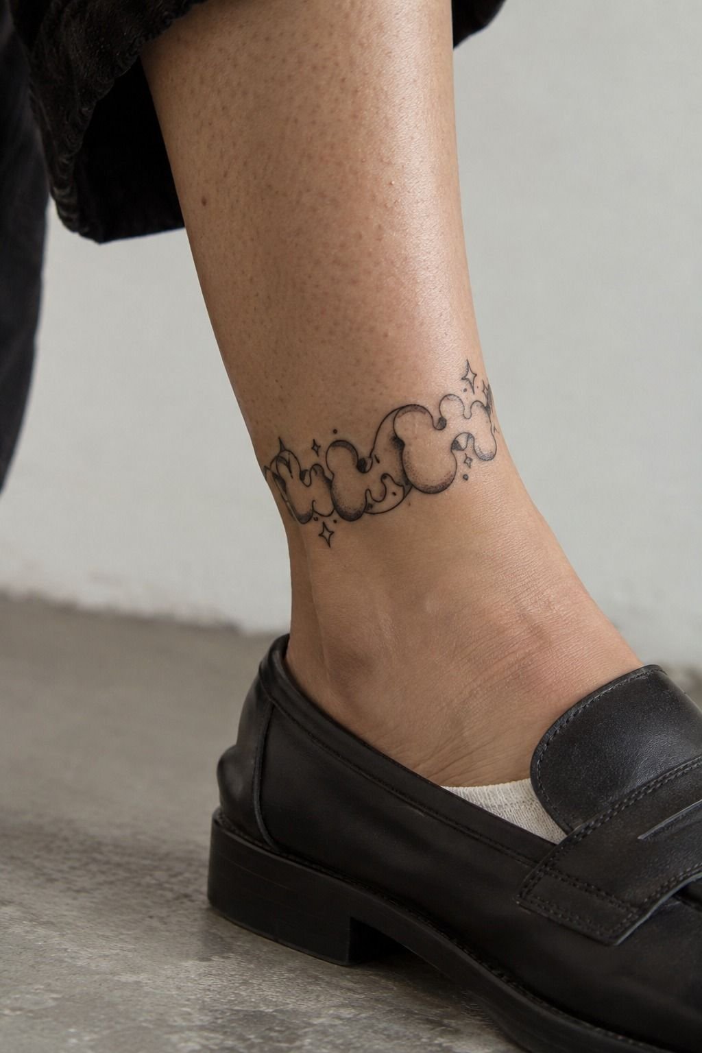 Playful Bubble Fonts for Ankle Tattoos