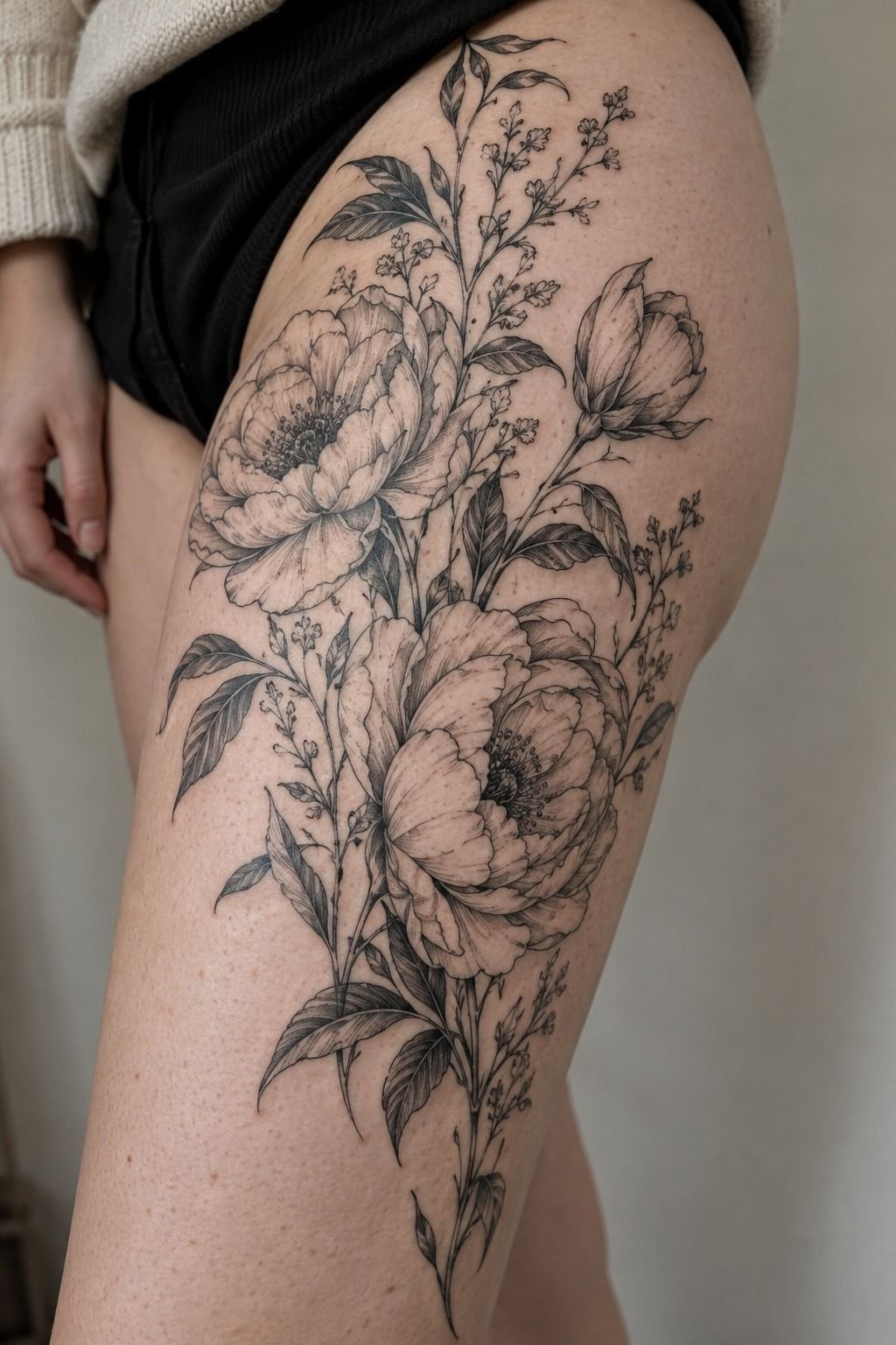 Balance Bold Blooms With Crisp Negative Space: The Ink-to-Skin Ratio