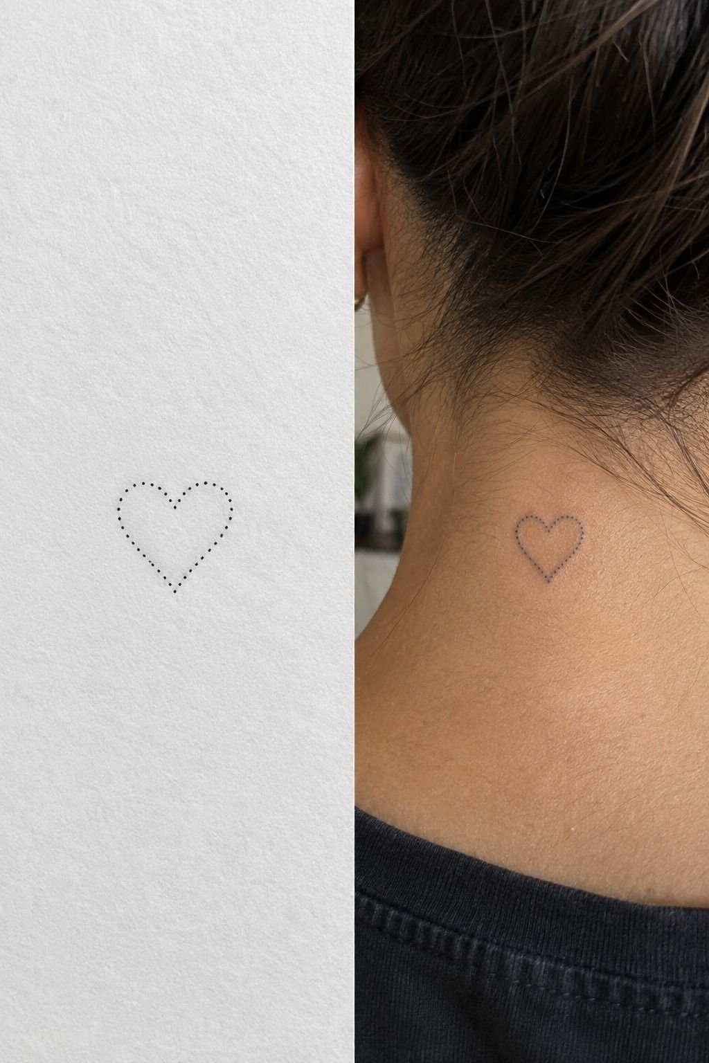 Behind the Neck, a Fine Dotwork Heart