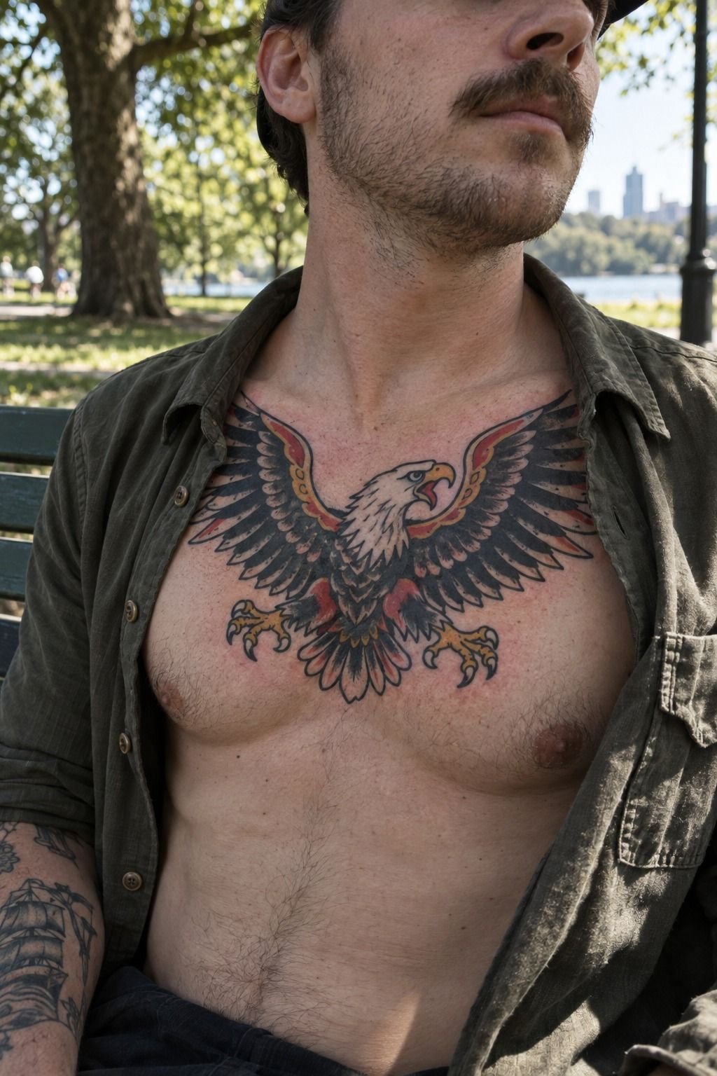 Build a Bold American Traditional Eagle Chestpiece