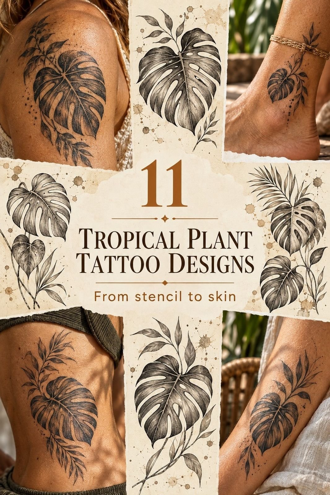 Easy Tropical Plant Tattoo Ideas for a Low-Pain Session