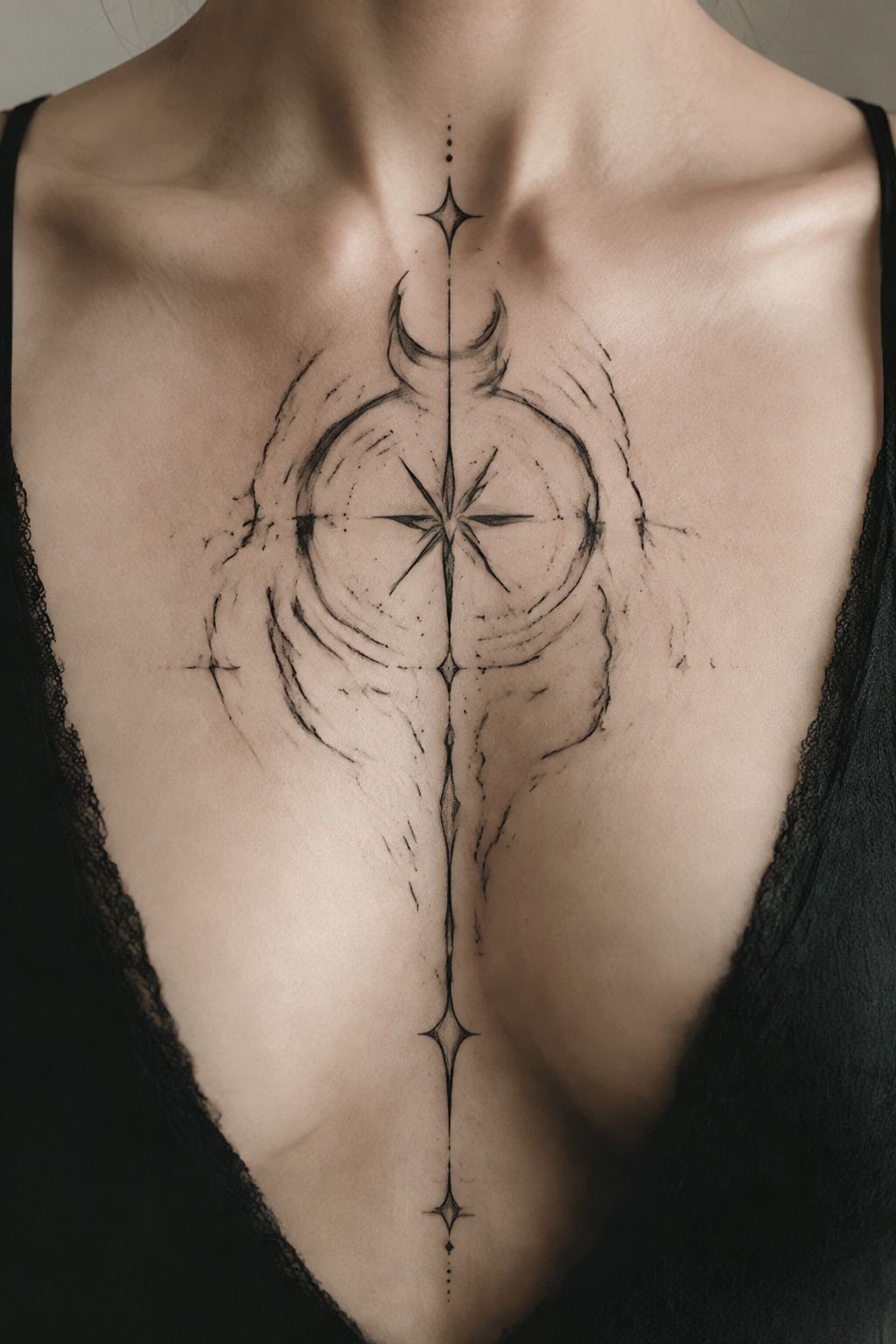 Choose Bold Symmetry for a Geometric Sternum Tattoo