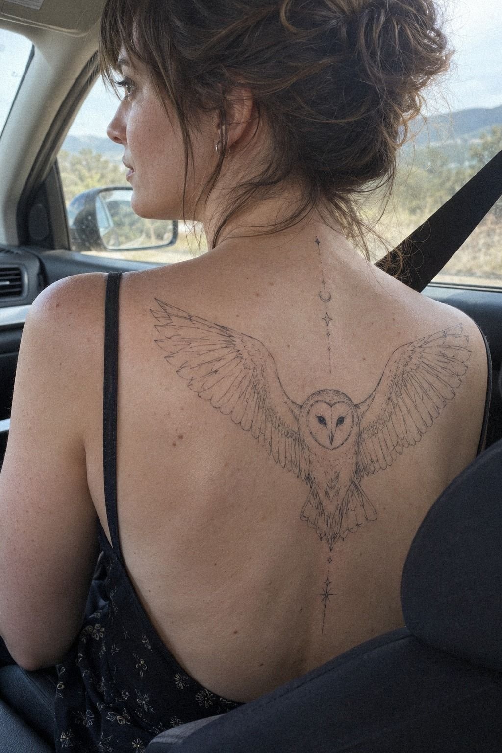 Barn Owl Tattoo With Delicate Linework