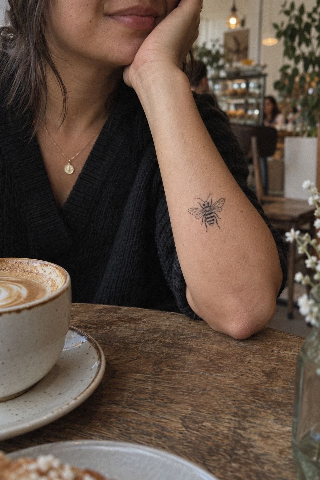 Pick Fine Line Bee Tattoo Details