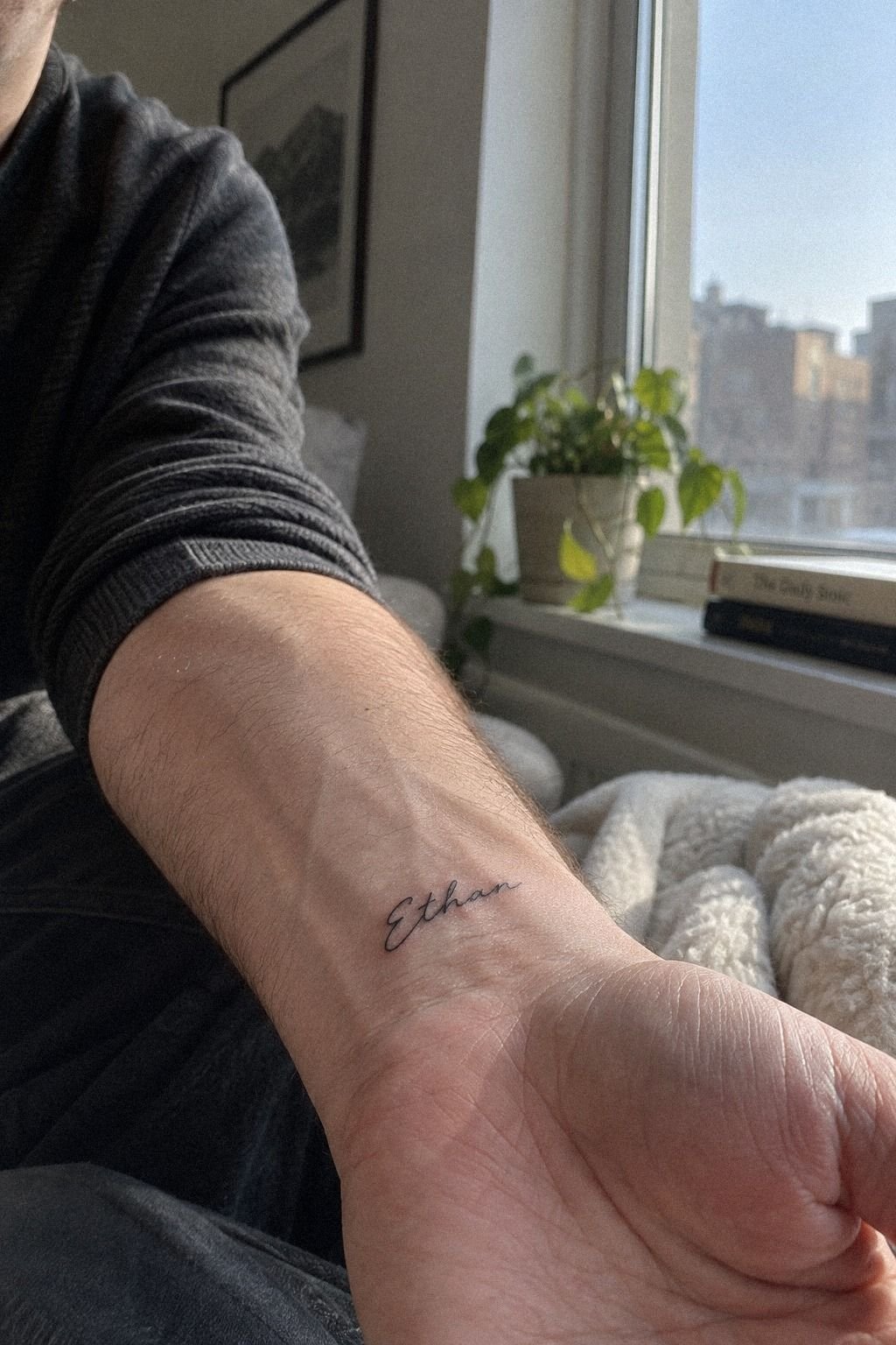 Start Small: Minimal Boyfriend Name Tattoo on the Wrist