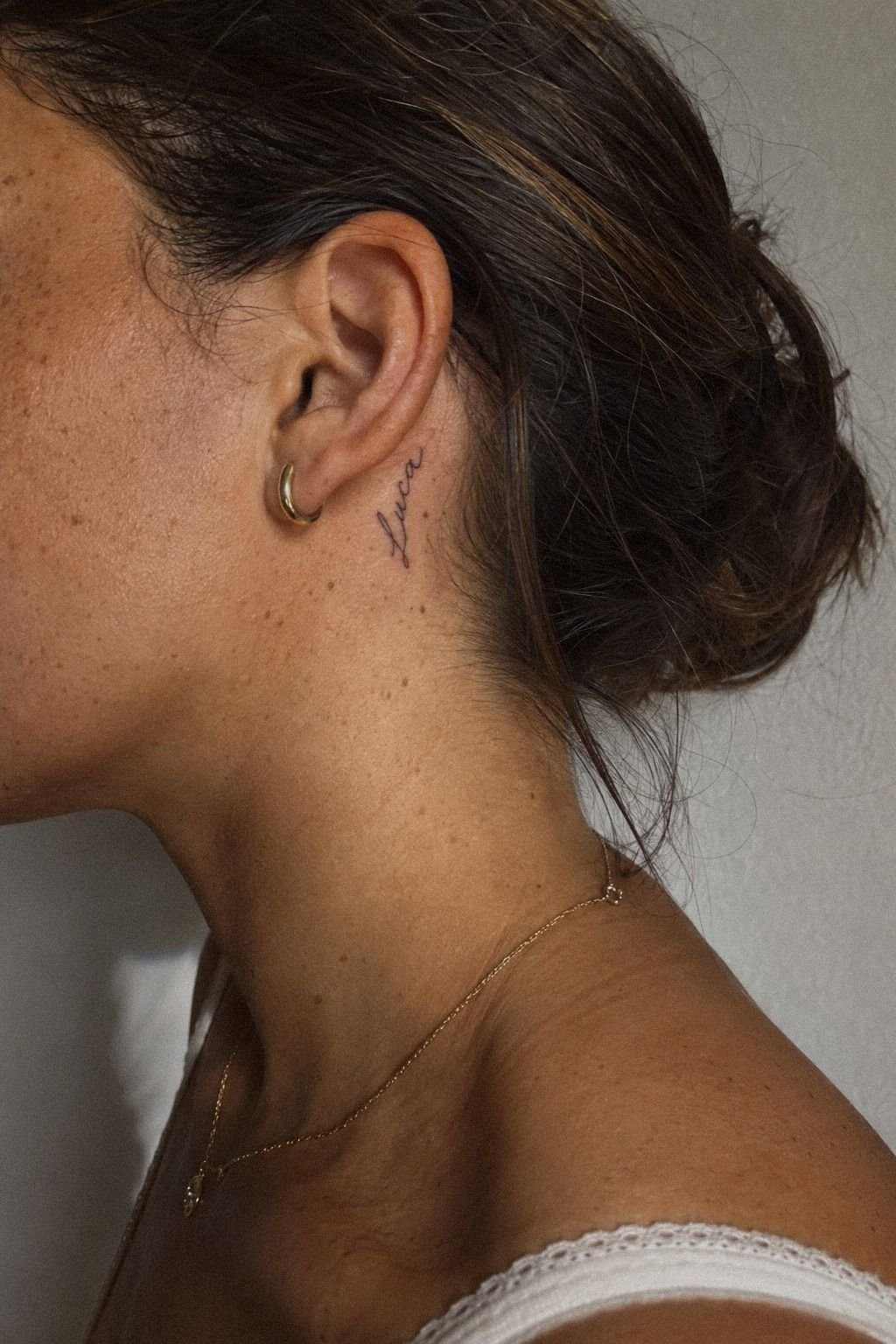 Behind the Ear: A Dainty Hidden Name