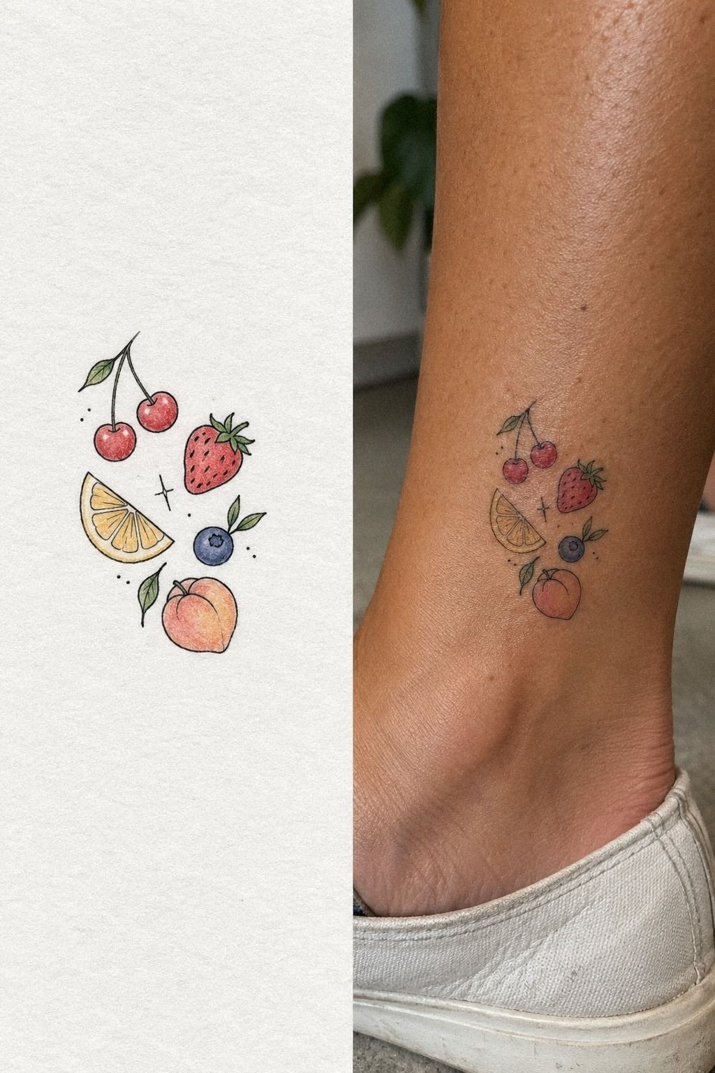 Add Color Carefully to Tiny Fruit Tattoos