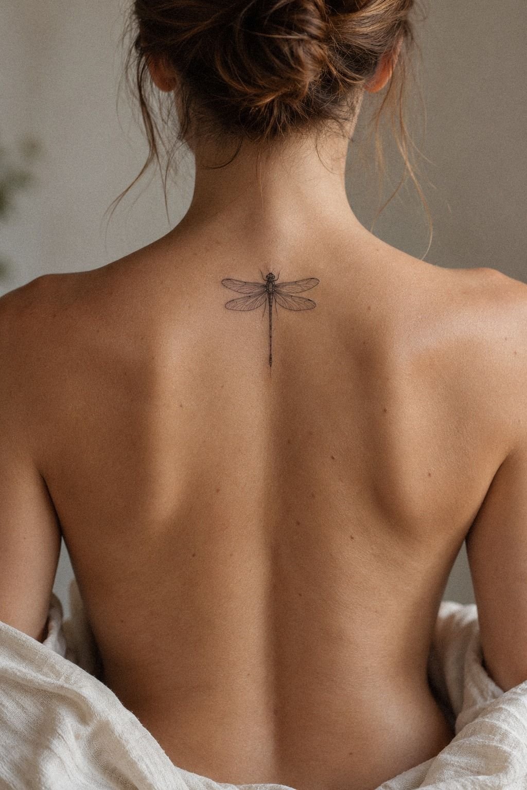 Fine Line Dragonfly Tattoo on the Wrist