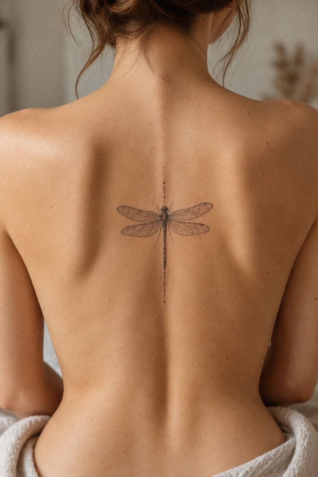 Mark a Symbolic Dragonfly Tattoo with Birthstone Accents