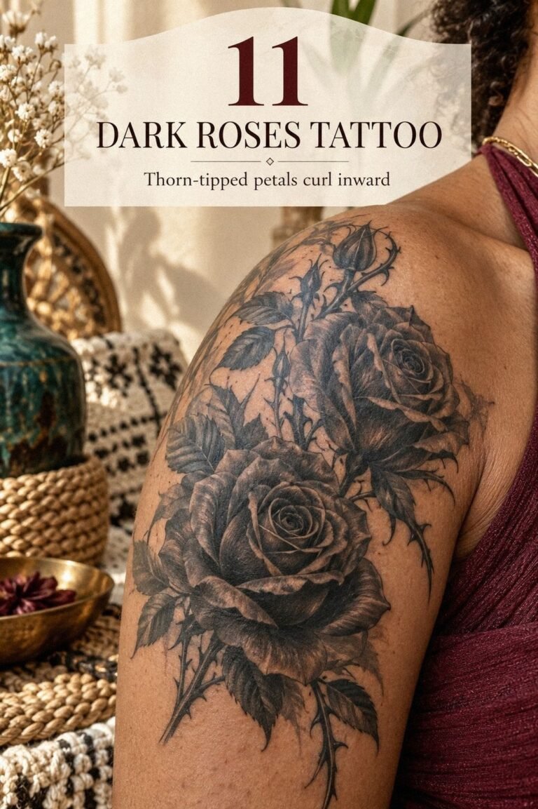 Easy Dark Roses Tattoo Placement For A Lower-Pain Session