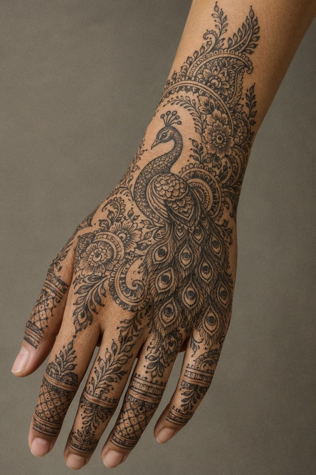Rajasthani Full Hand Peacock Pattern