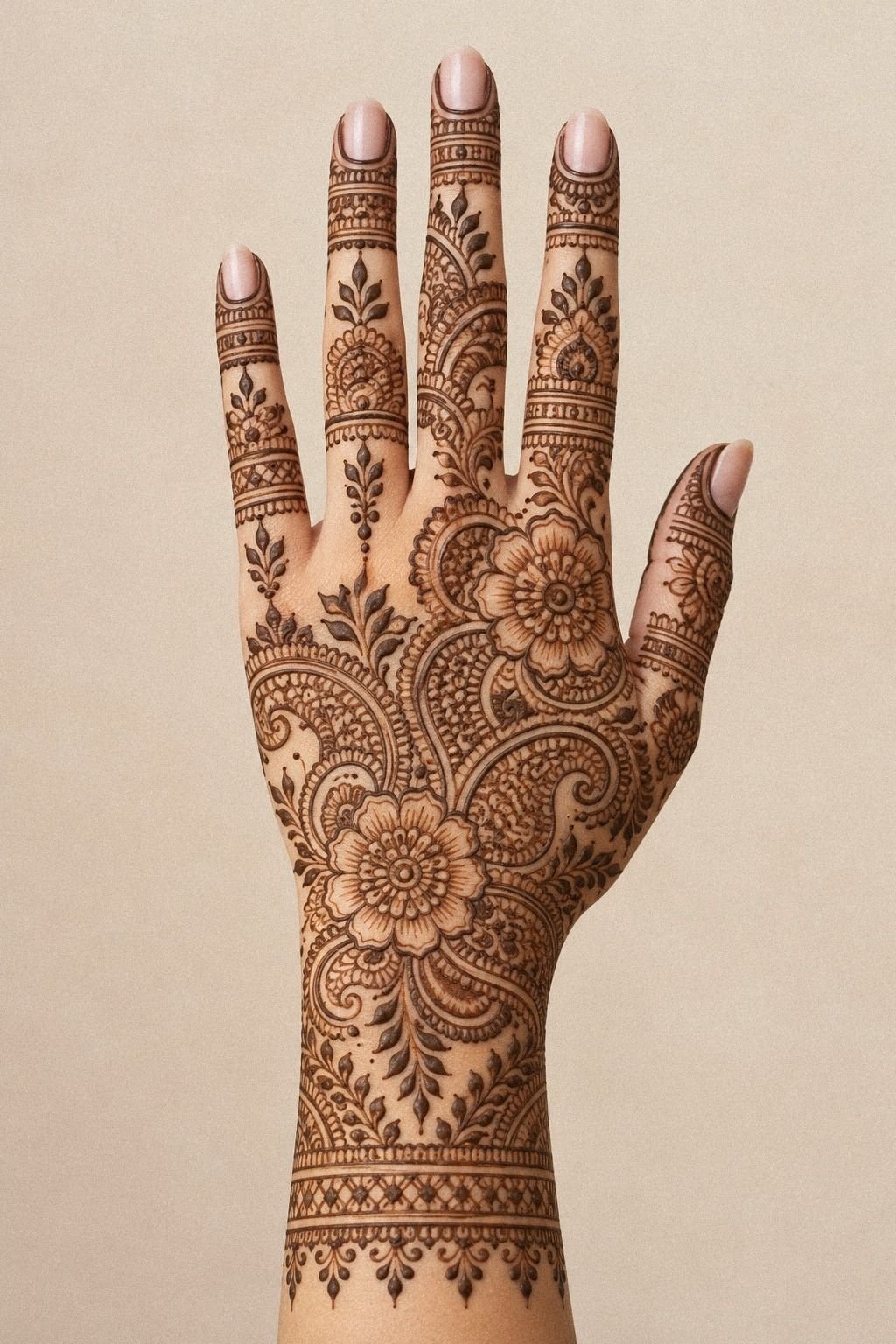 Dense Finger To Wrist Henna
