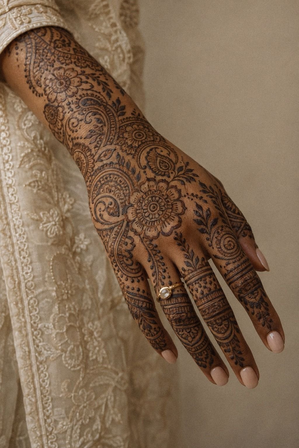 Minimal Gaps Full Hand Mehndi