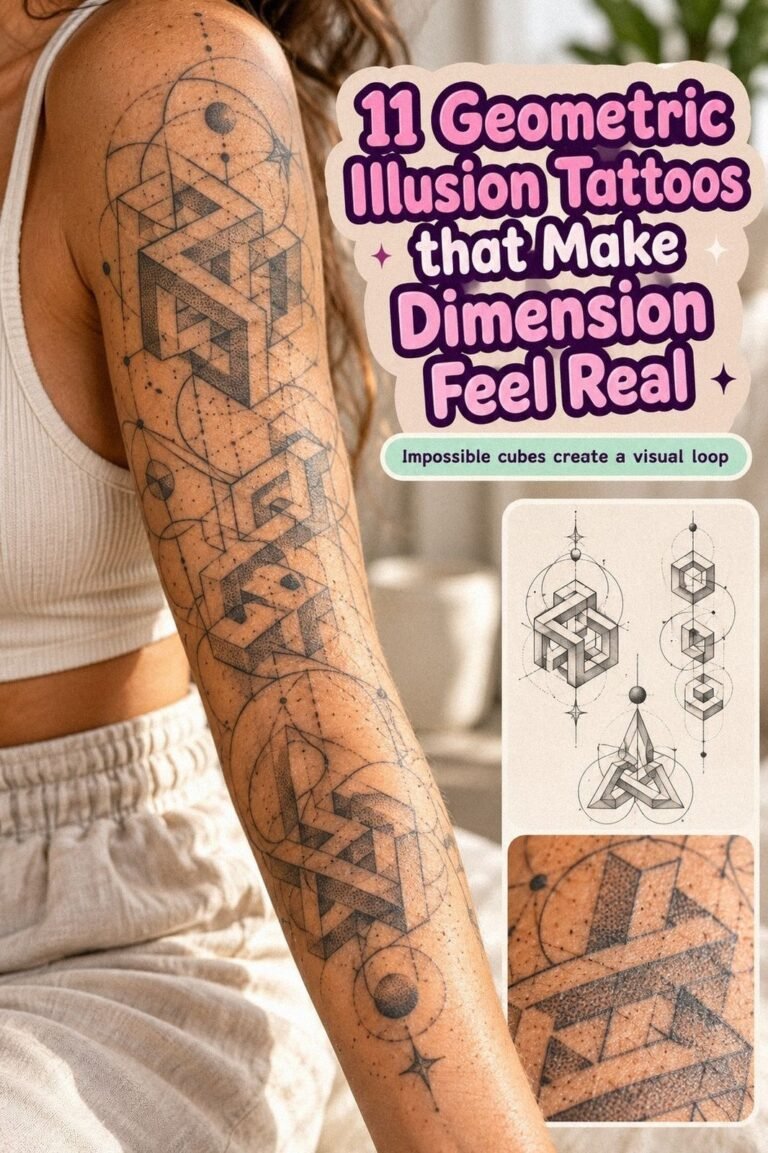 11 Geometric Illusion Tattoo Designs That Stay Private Until You Want