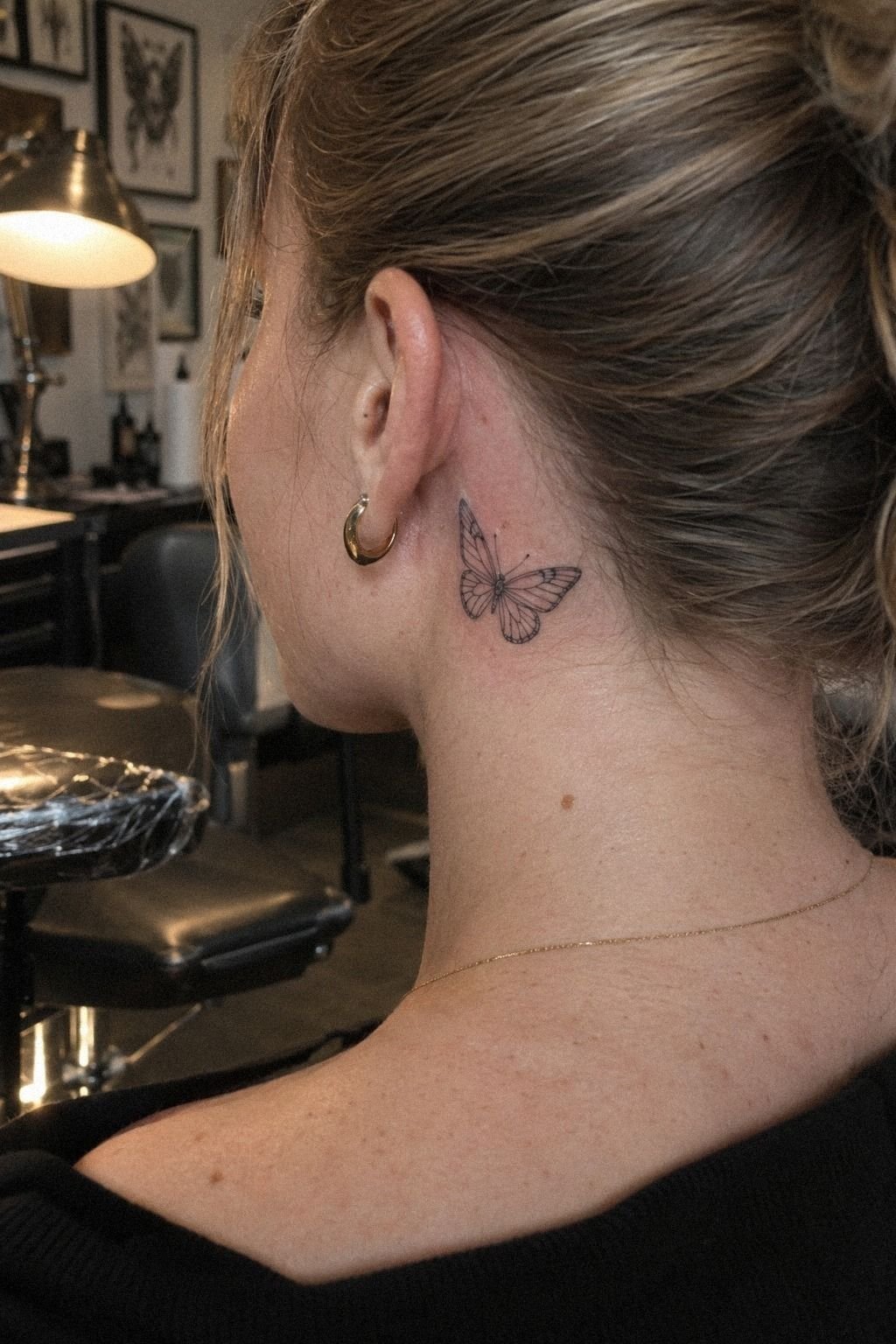 Behind-the-Ear Butterfly With a Quiet Edge