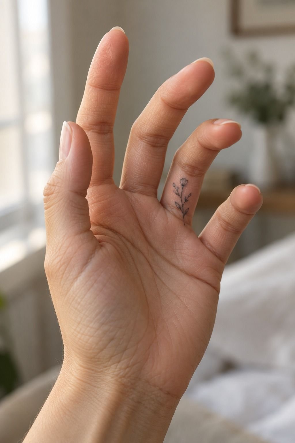 Minimalist Crescent Moons Along Finger Sides
