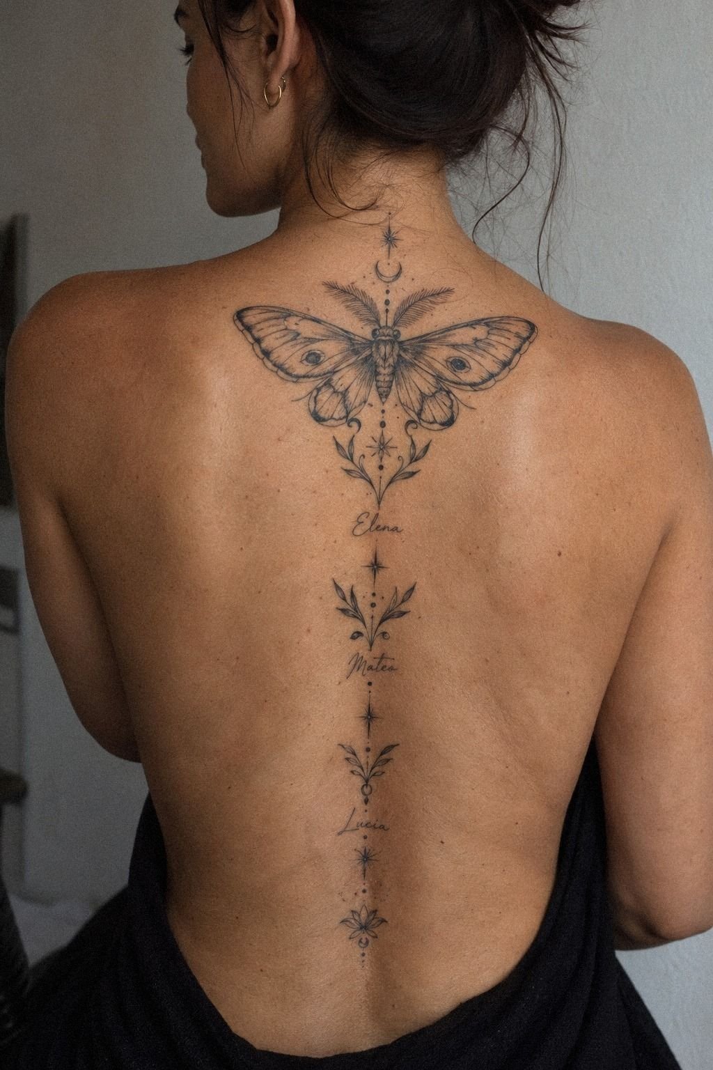 I Connected Three Names With Flowing Linework
