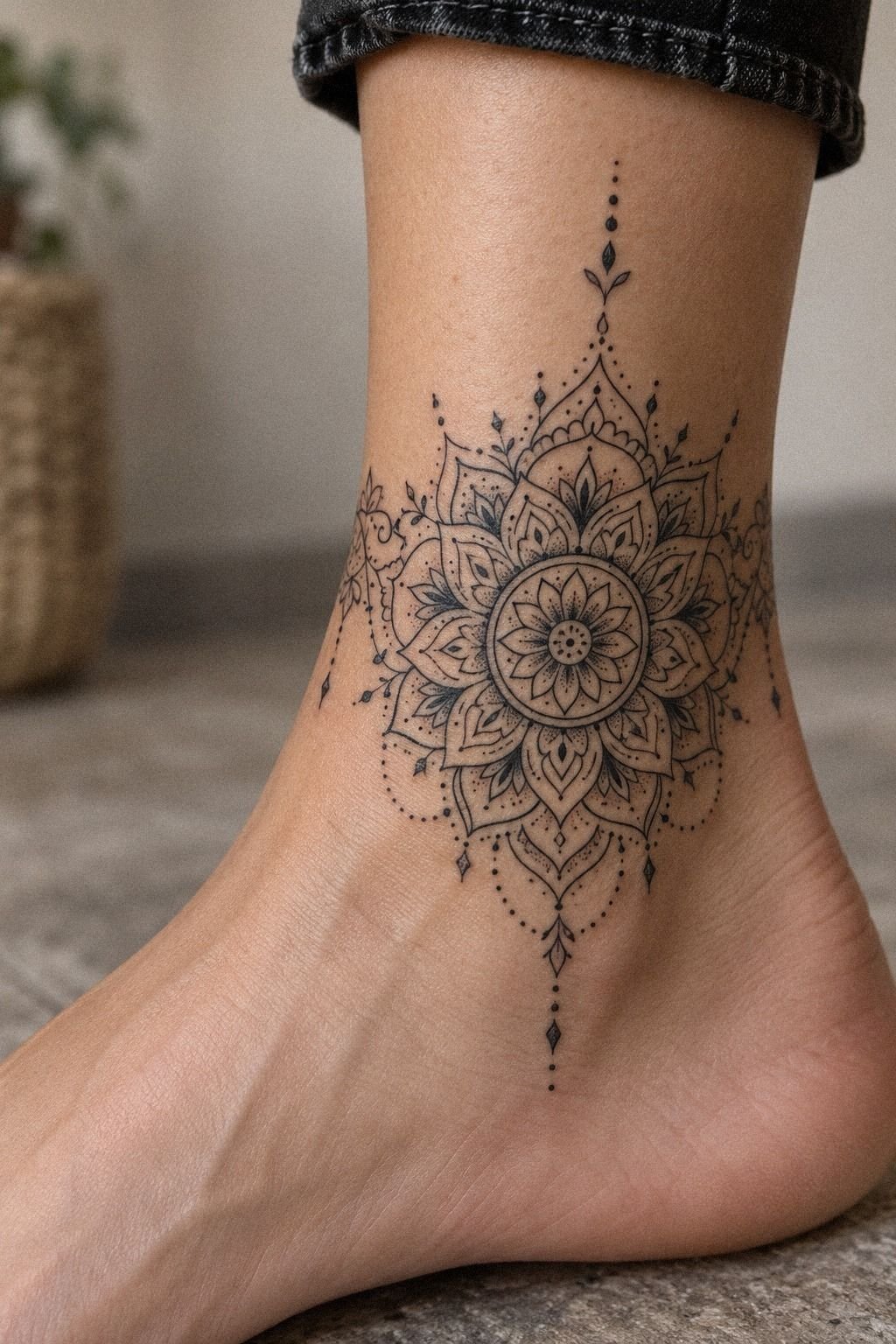 Keep Negative Space Crisp Around Floral Mandala Ink