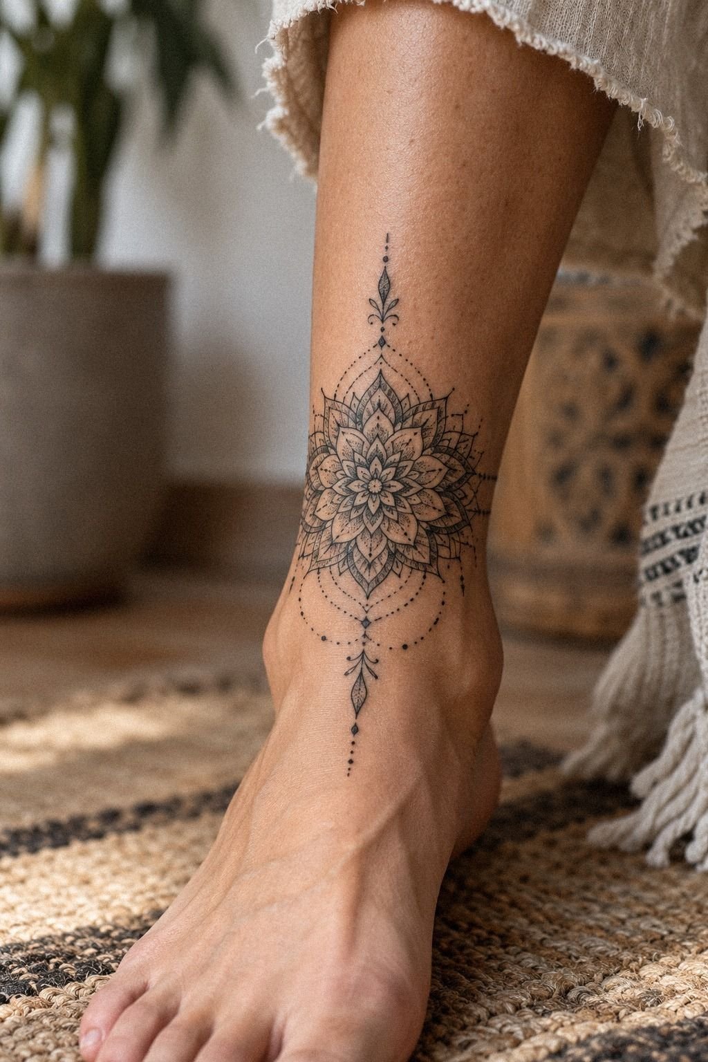 Delicate Mandala Art Behind the Shoulder