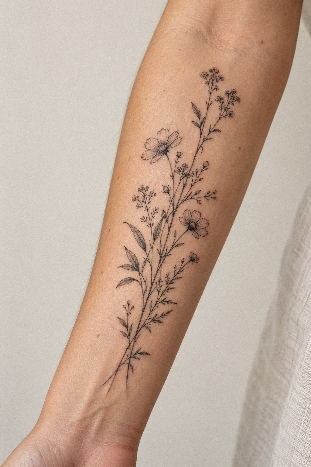 Botanical Stem Plant Tattoo