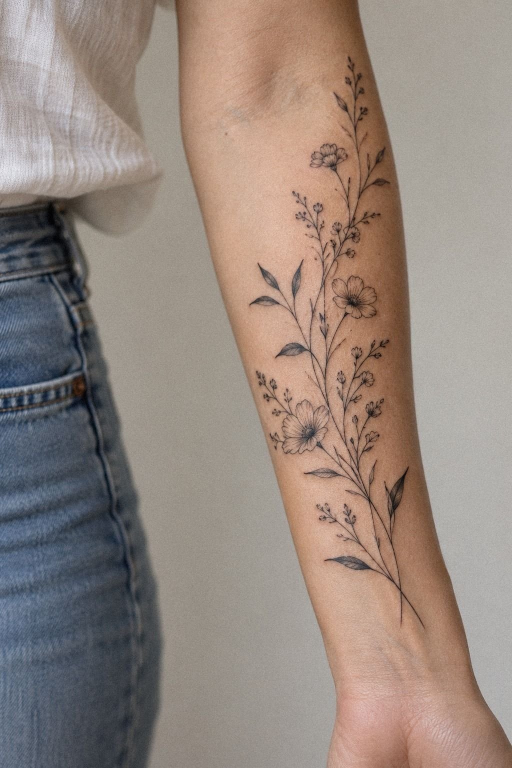 Minimalist Single Leaf Plant Tattoo
