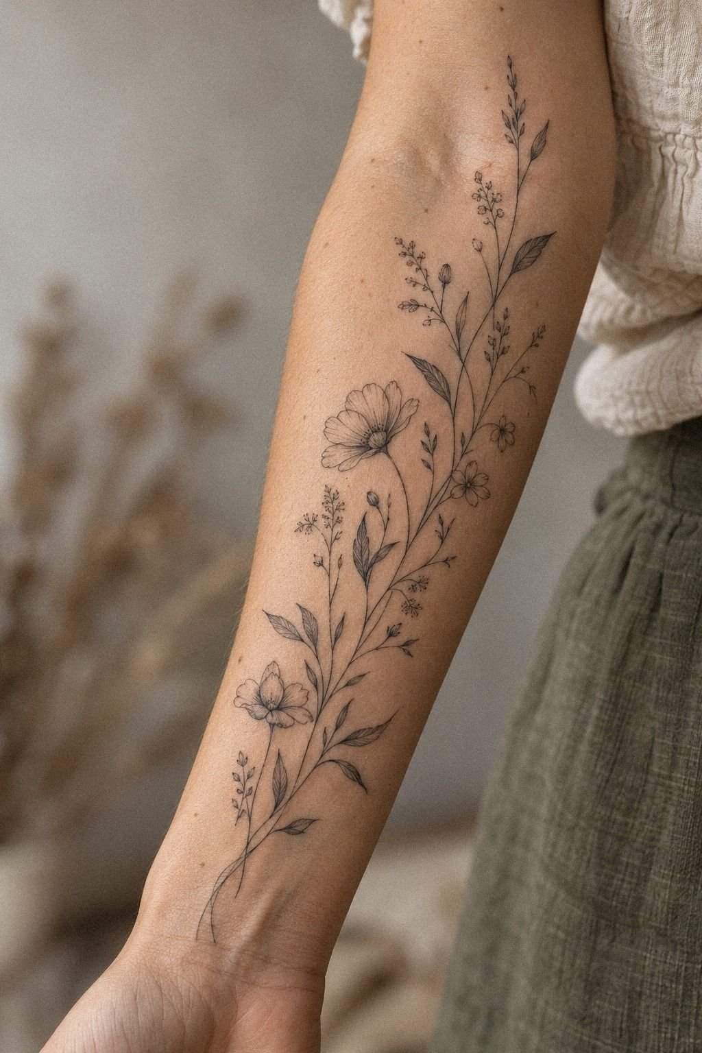 Rib Foliage Plant Tattoo