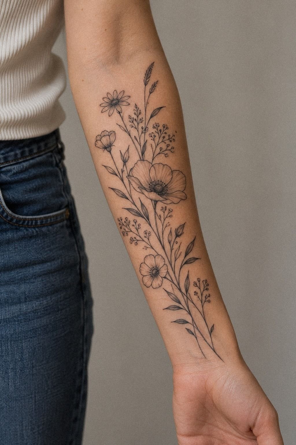 Collarbone Plant Tattoo