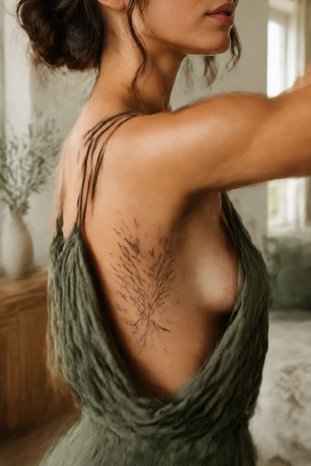 Choose Cute Ribcage Tattoos Featuring Tiny Wildflowers